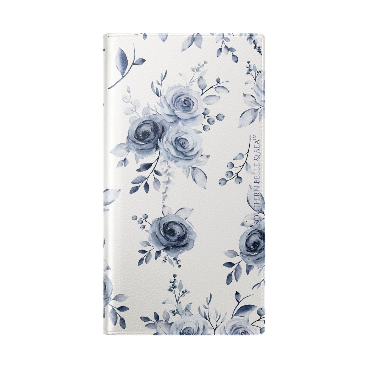 Blue Willow Rose iPhone Flip Case — Blue Willow Rose Collection | Southern Belle & Sea™ - Southern Belle & Sea