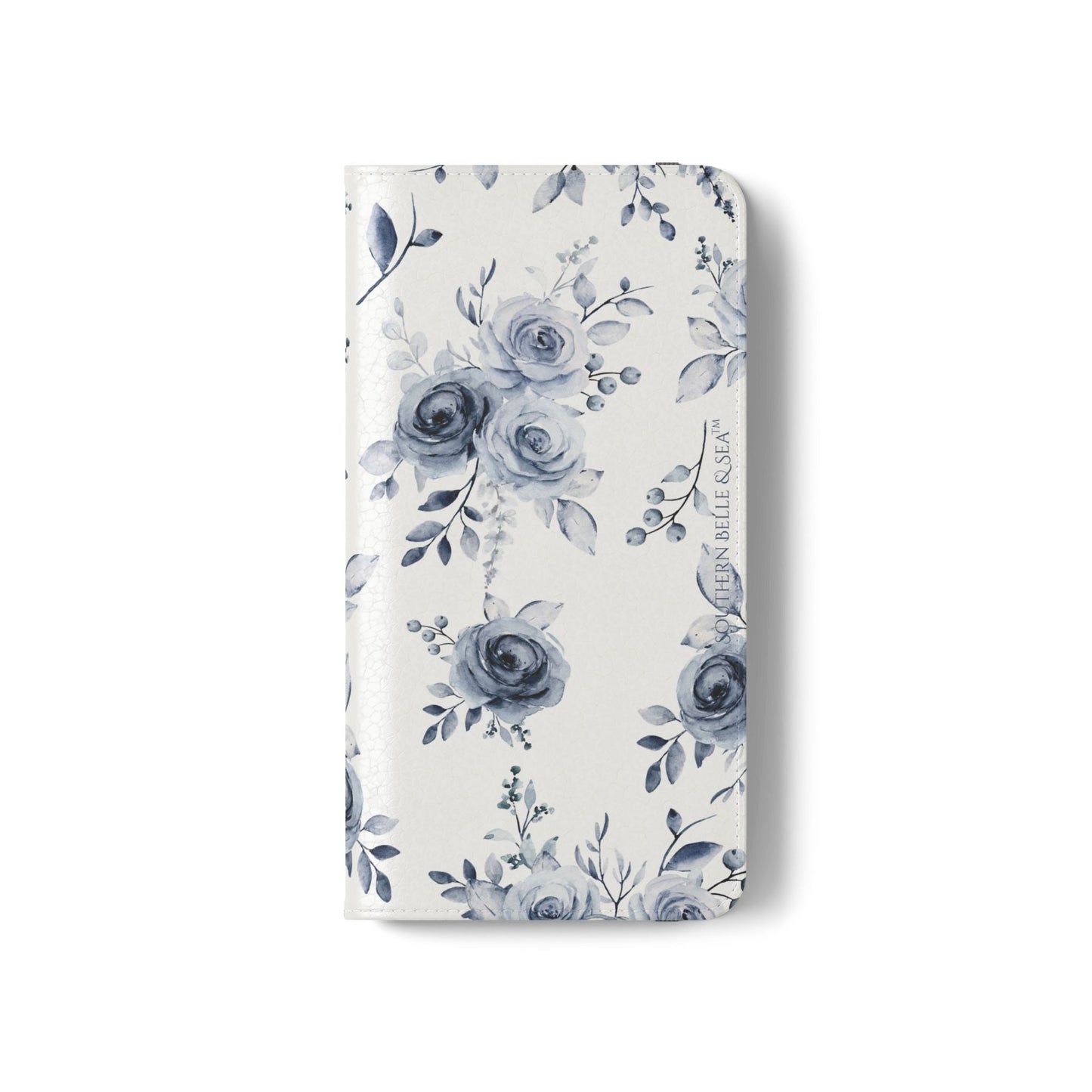 Blue Willow Rose iPhone Flip Case — Blue Willow Rose Collection | Southern Belle & Sea™ - Southern Belle & Sea