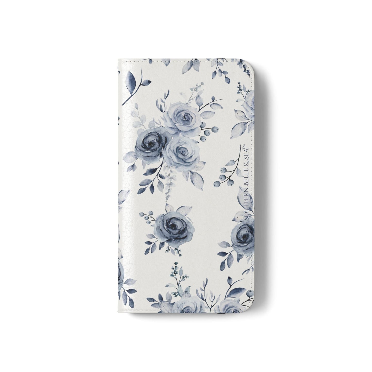 Blue Willow Rose iPhone Flip Case — Blue Willow Rose Collection | Southern Belle & Sea™ - Southern Belle & Sea
