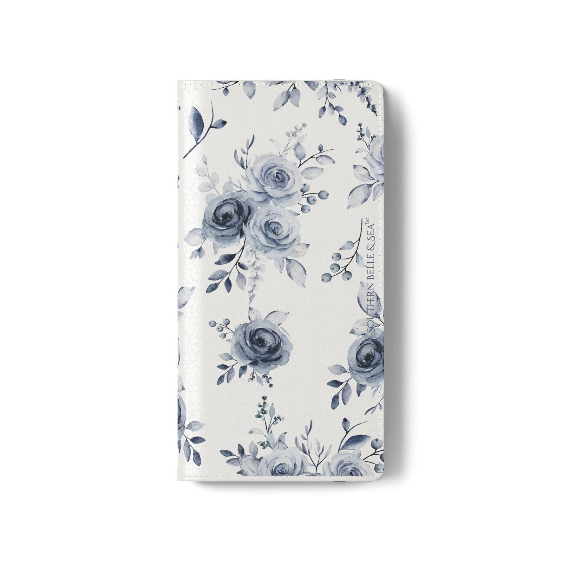 Blue Willow Rose iPhone Flip Case — Blue Willow Rose Collection | Southern Belle & Sea™ - Southern Belle & Sea