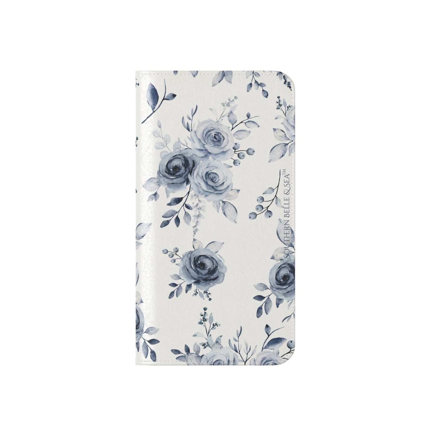 Blue Willow Rose iPhone Flip Case — Blue Willow Rose Collection | Southern Belle & Sea™ - Southern Belle & Sea