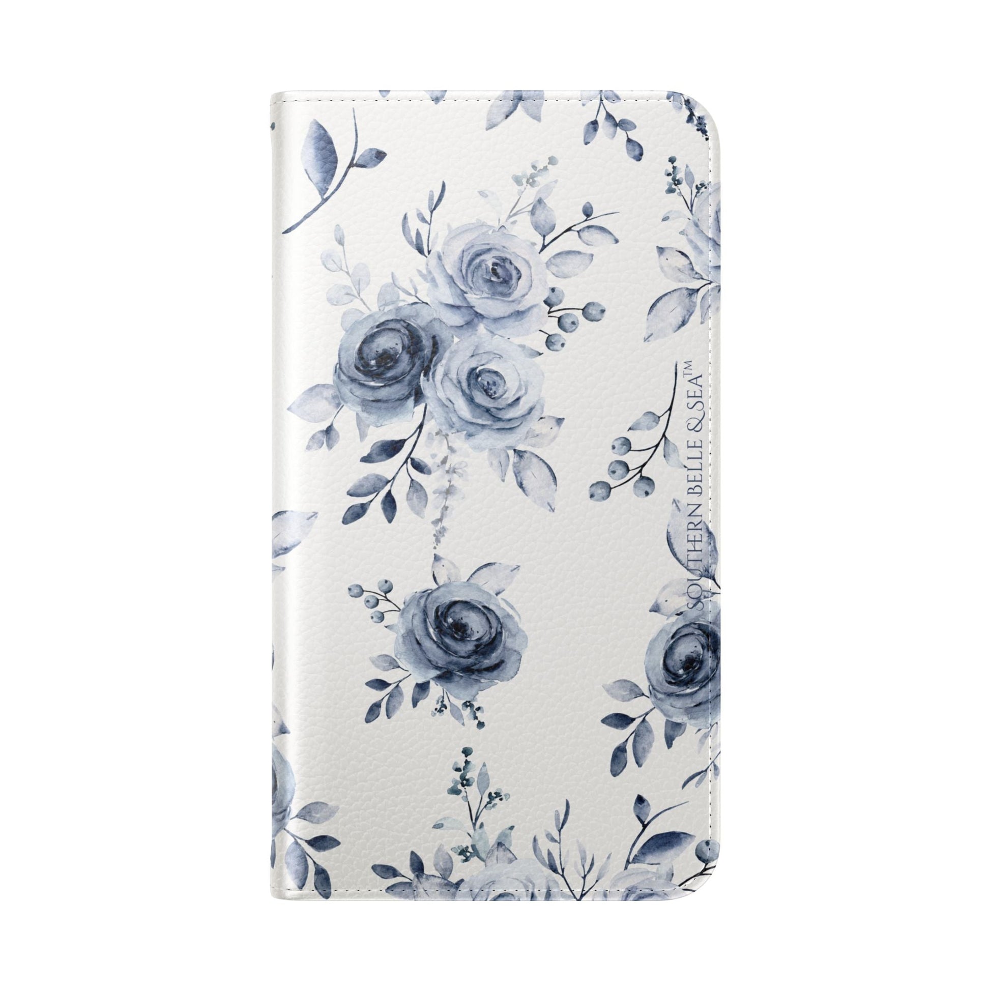 Blue Willow Rose iPhone Flip Case — Blue Willow Rose Collection | Southern Belle & Sea™ - Southern Belle & Sea