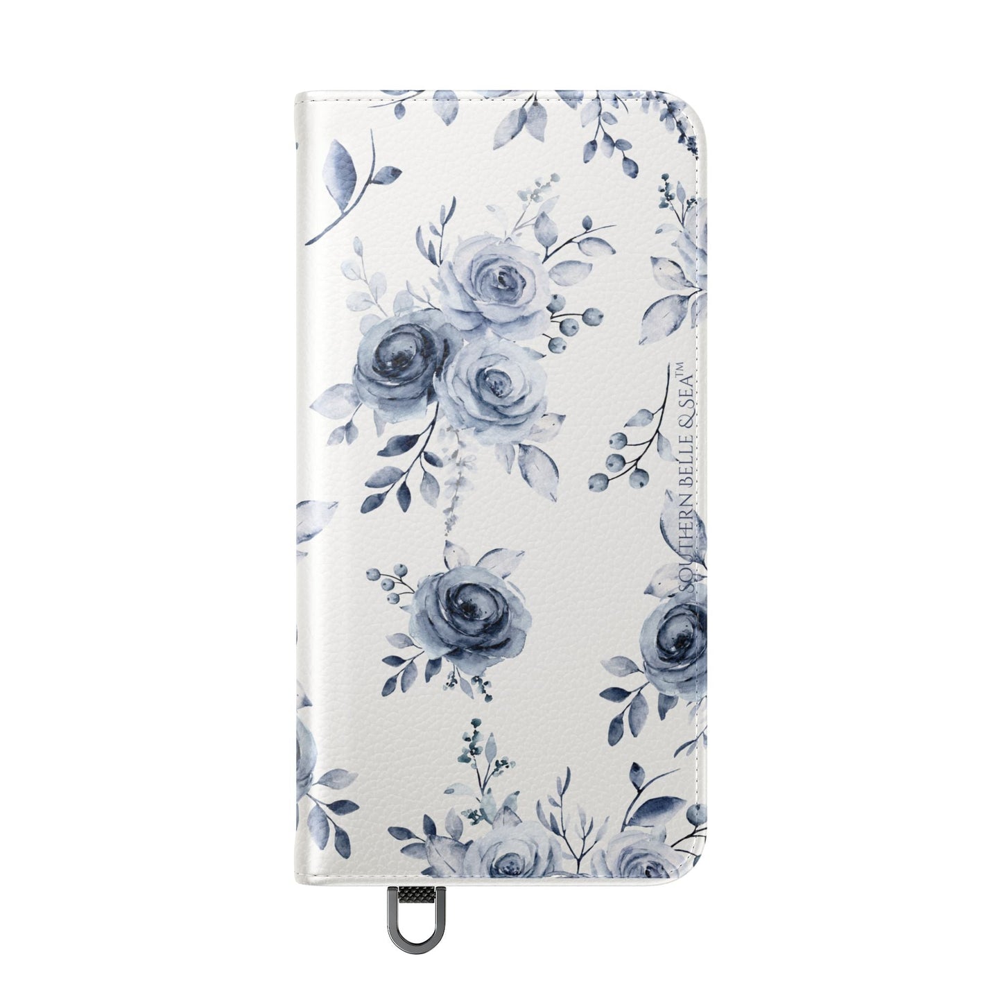 Blue Willow Rose iPhone Flip Case — Blue Willow Rose Collection | Southern Belle & Sea™ - Southern Belle & Sea
