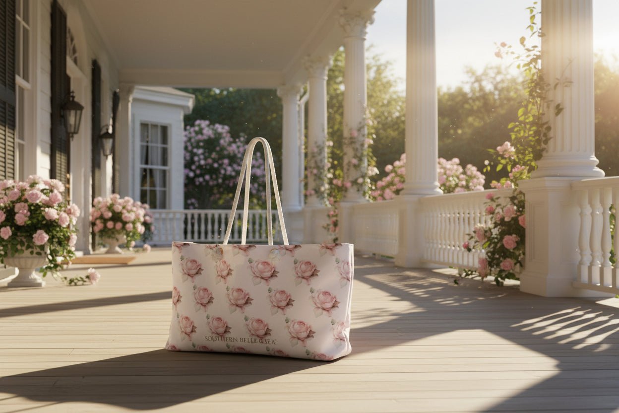 Blush Rose Garden Weekender Bag | Southern Belle & Sea™ - Southern Belle & Sea