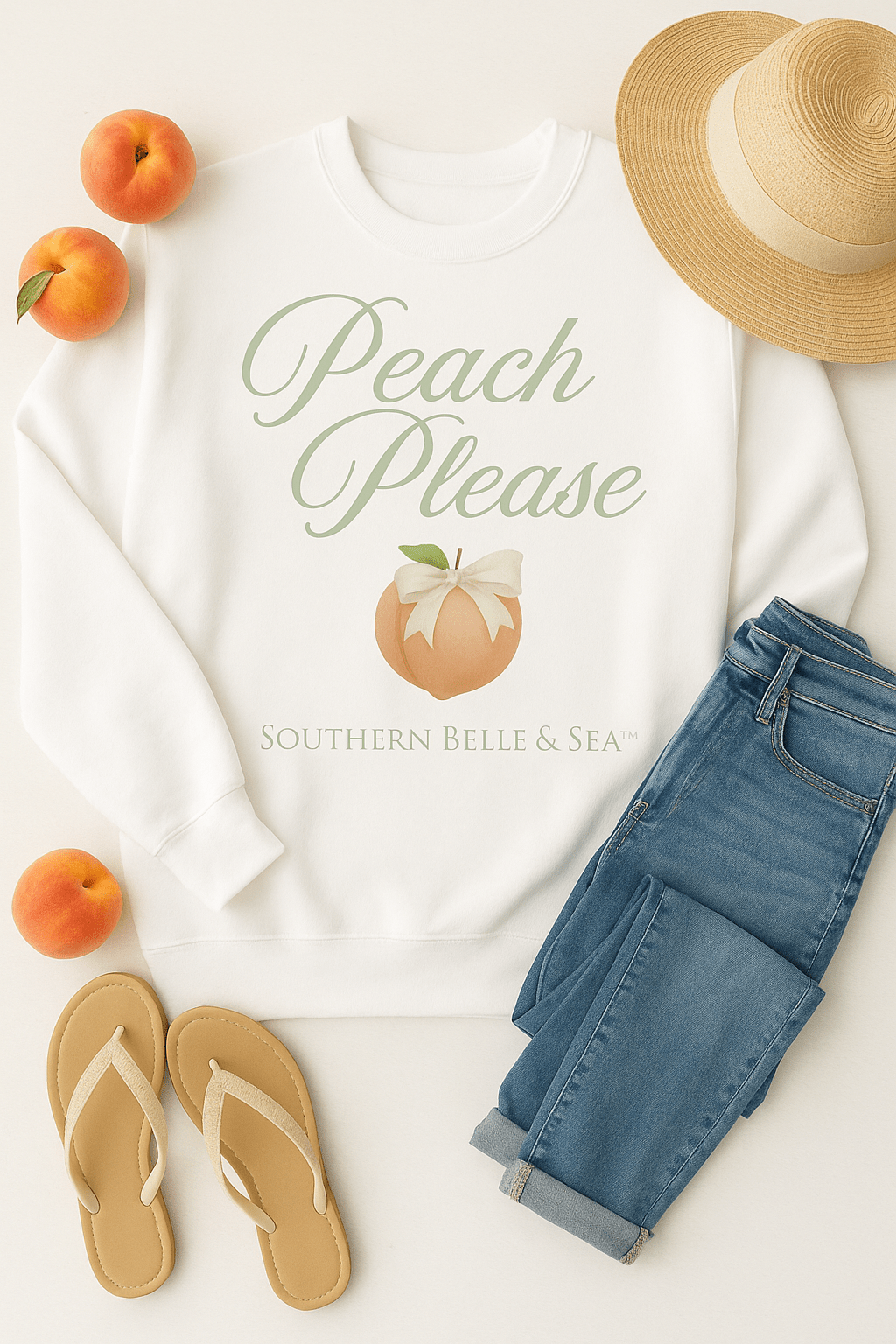 Classic Fleece Sweatshirt– Georgia Belle Peach Collection | Southern Belle & Sea™ - Southern Belle & Sea