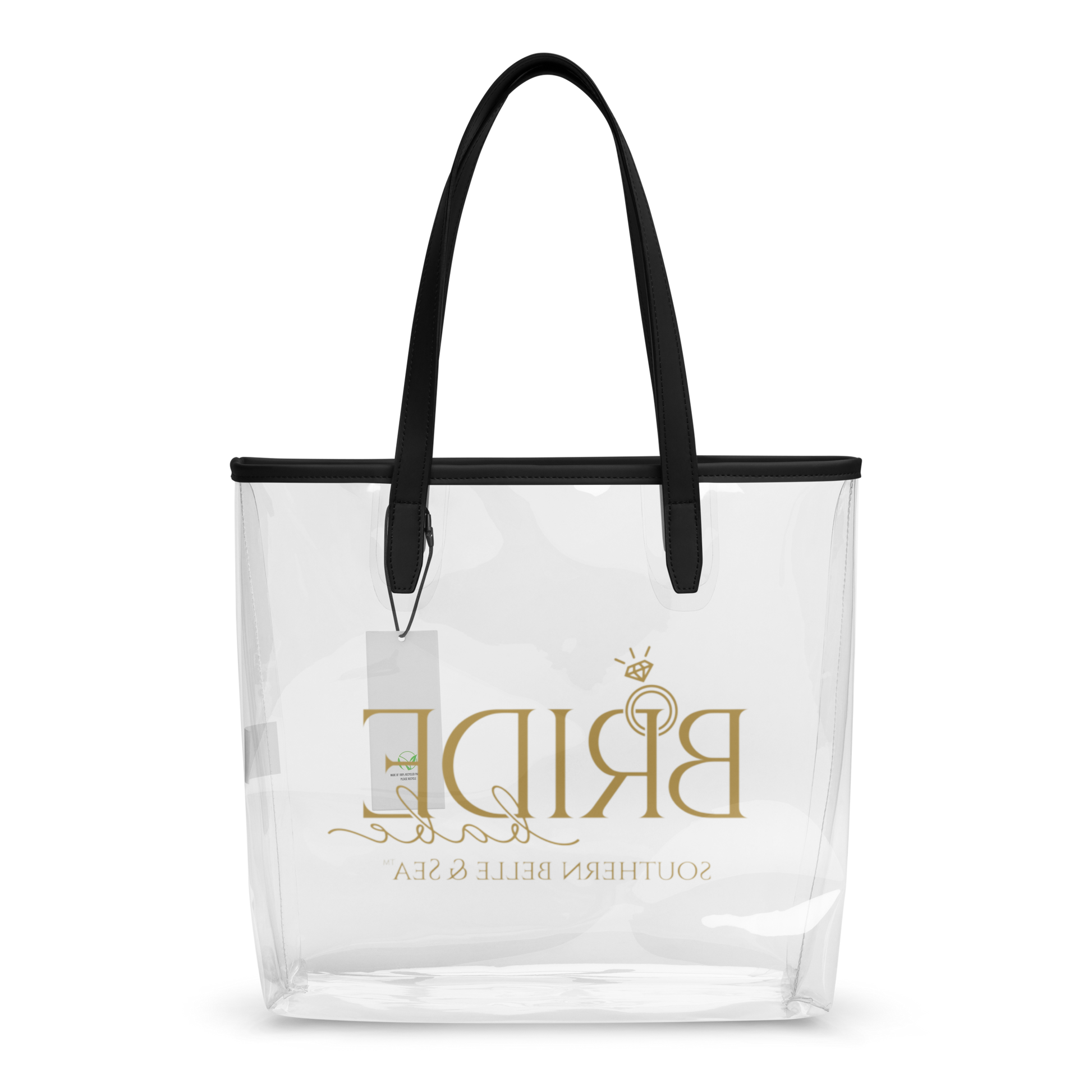 Transparent bridal tote — lightweight clear bag for wedding weekend essentials — Southern Belle & Sea™