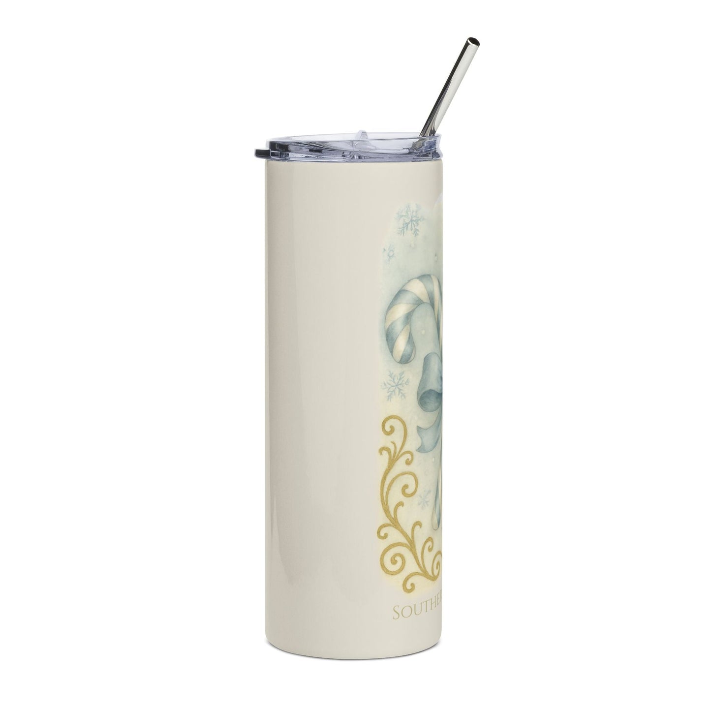 Double Candy Cane Holiday Tumbler — Classic Noel Edition | Southern Belle & Sea™ - Southern Belle & Sea