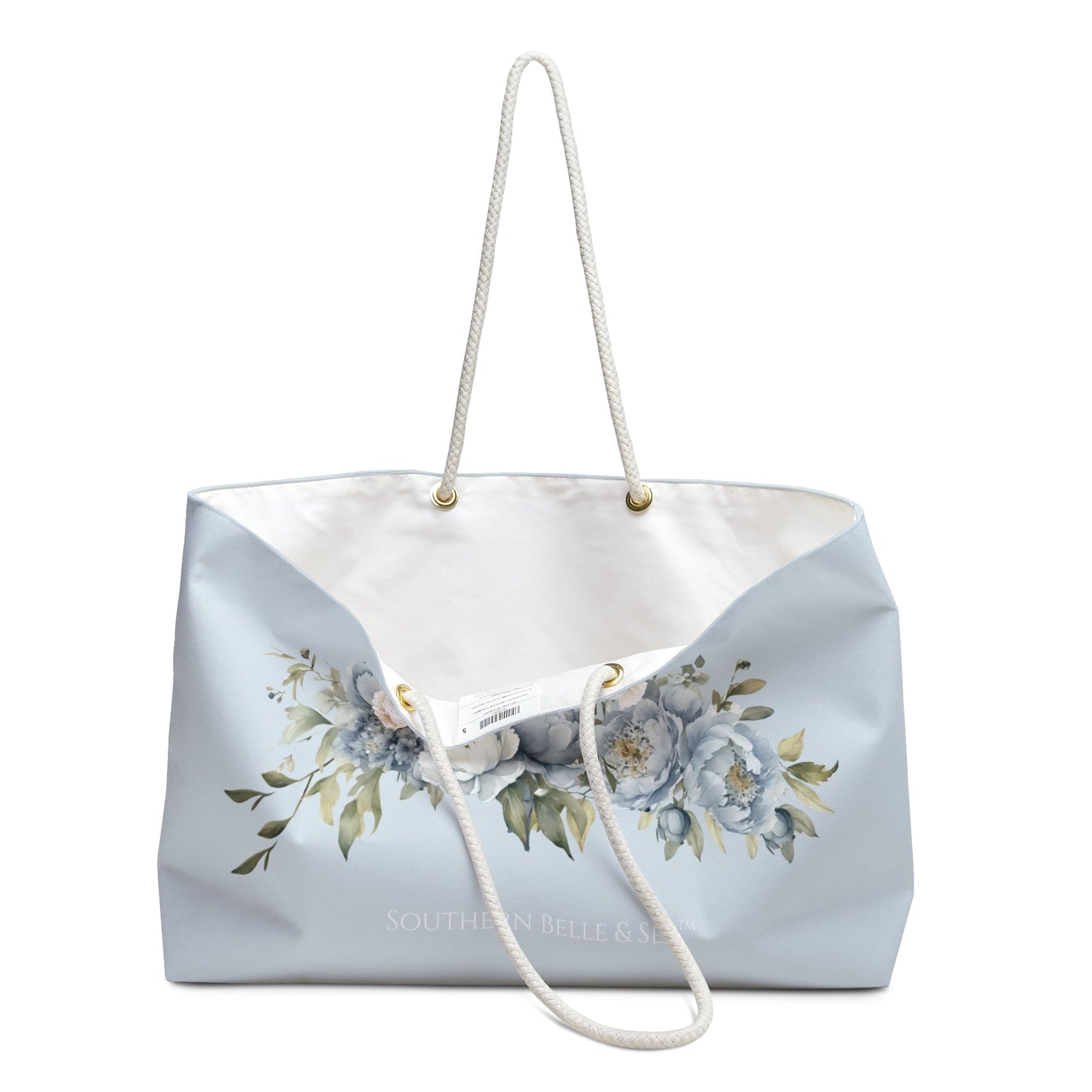 Elegant Blue Floral Weekender Tote | Southern Belle & Sea™ - Southern Belle & Sea
