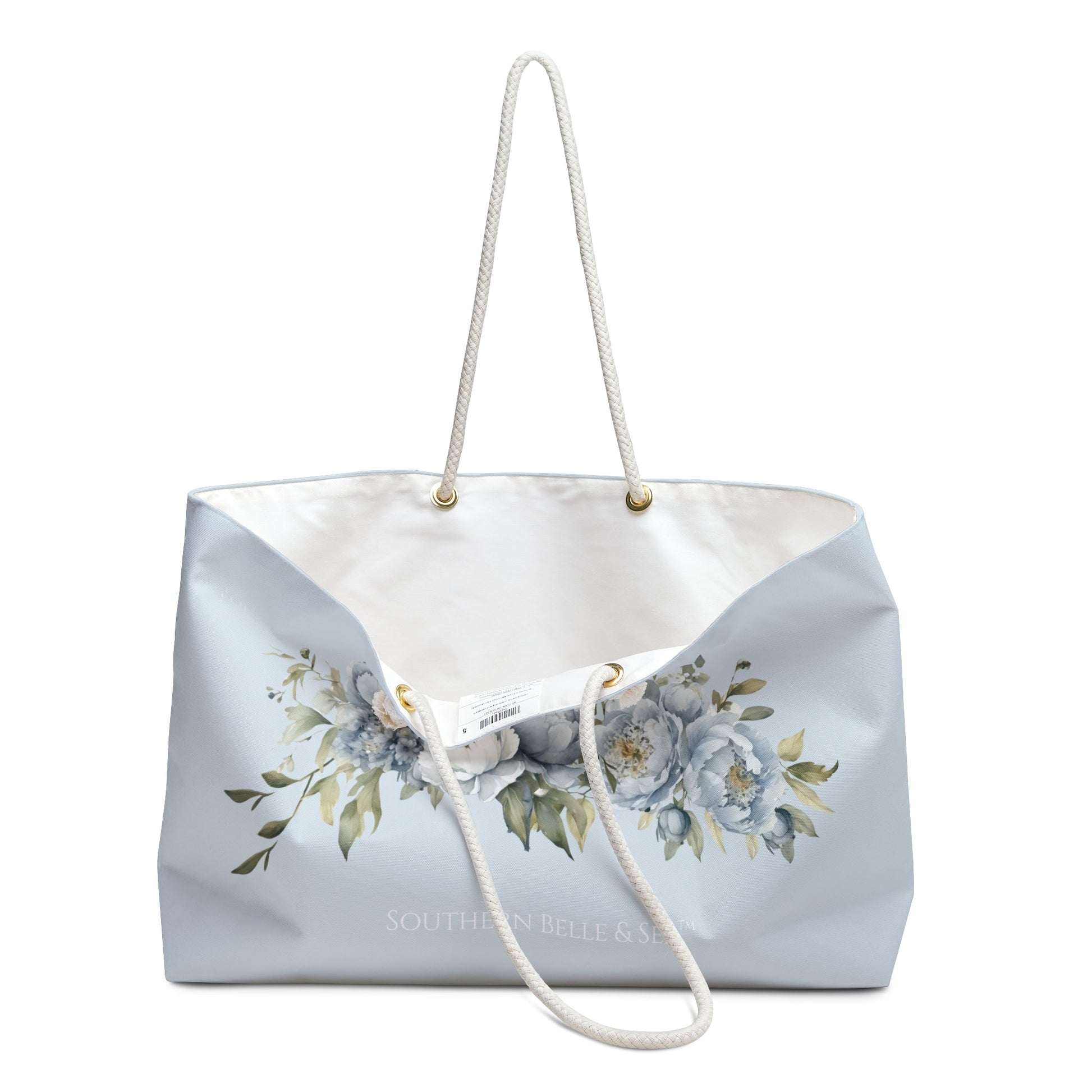 Elegant Blue Floral Weekender Tote | Southern Belle & Sea™ - Southern Belle & Sea