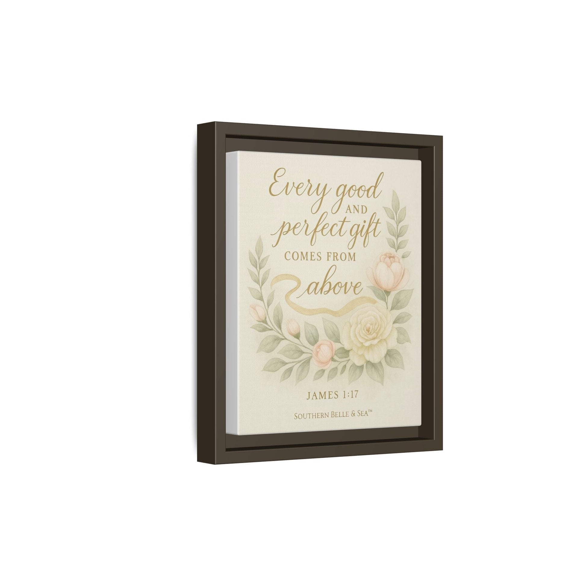 Every Good and Perfect Gift Framed Canvas — Scripture Wall Art | Southern Belle & Sea™ - Southern Belle & Sea