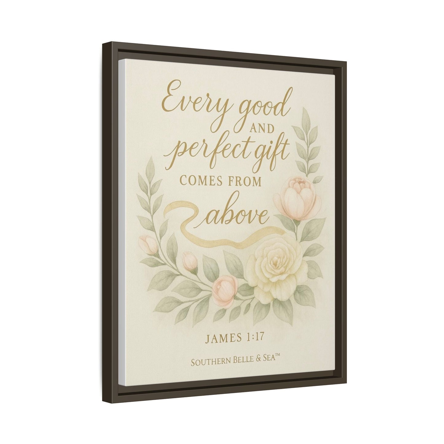 Every Good and Perfect Gift Framed Canvas — Scripture Wall Art | Southern Belle & Sea™ - Southern Belle & Sea