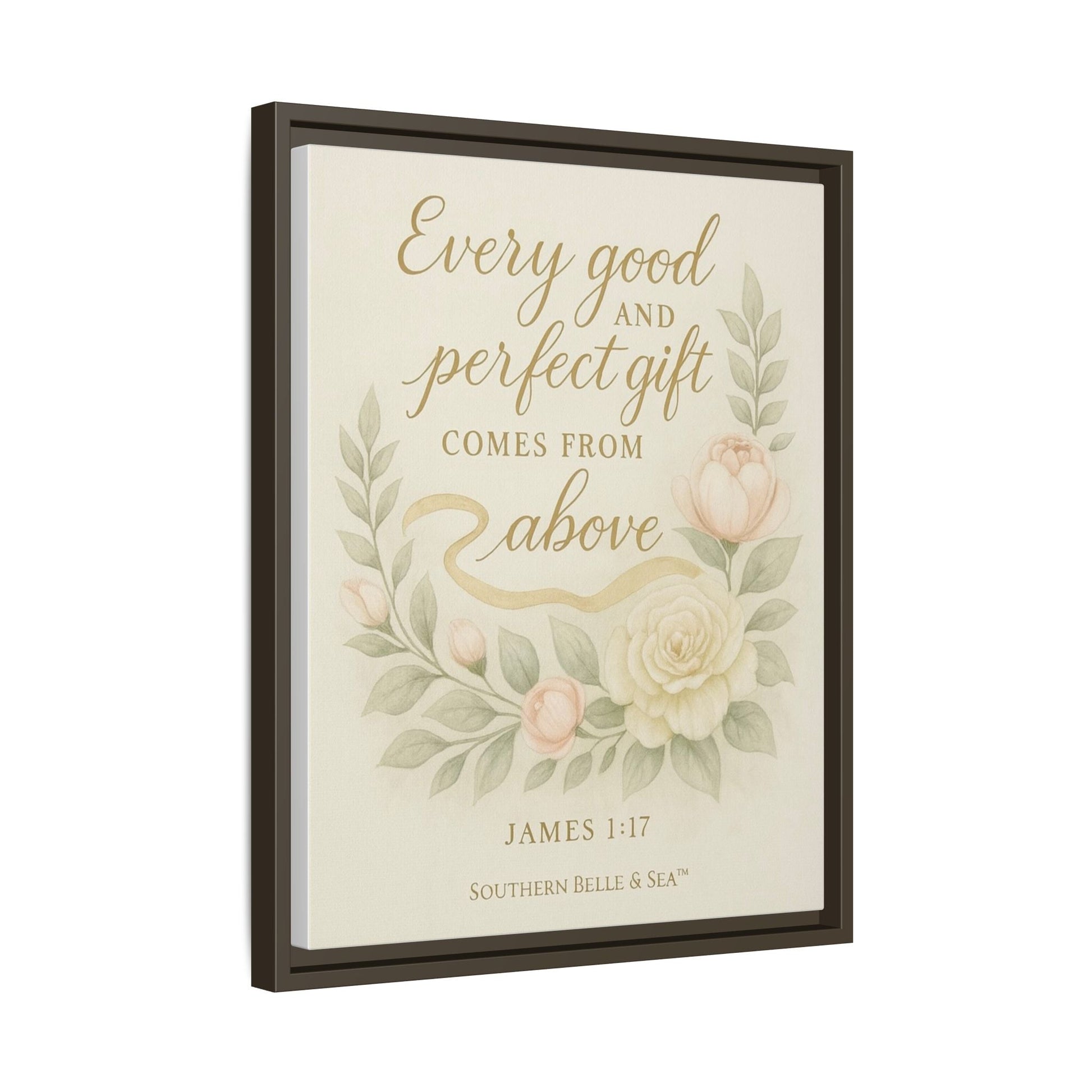 Every Good and Perfect Gift Framed Canvas — Scripture Wall Art | Southern Belle & Sea™ - Southern Belle & Sea