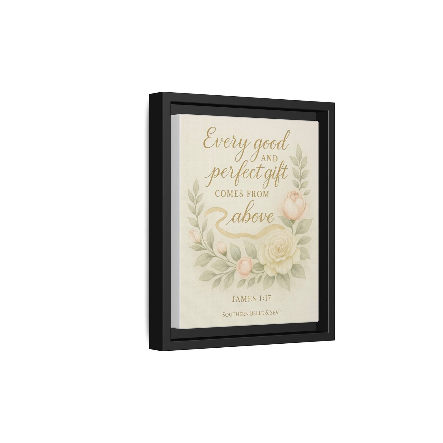 Every Good and Perfect Gift Framed Canvas — Scripture Wall Art | Southern Belle & Sea™ - Southern Belle & Sea
