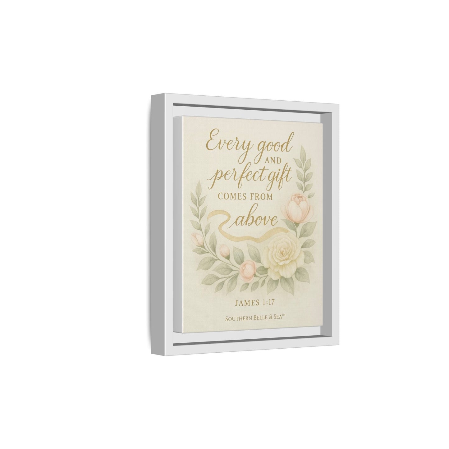 Every Good and Perfect Gift Framed Canvas — Scripture Wall Art | Southern Belle & Sea™ - Southern Belle & Sea