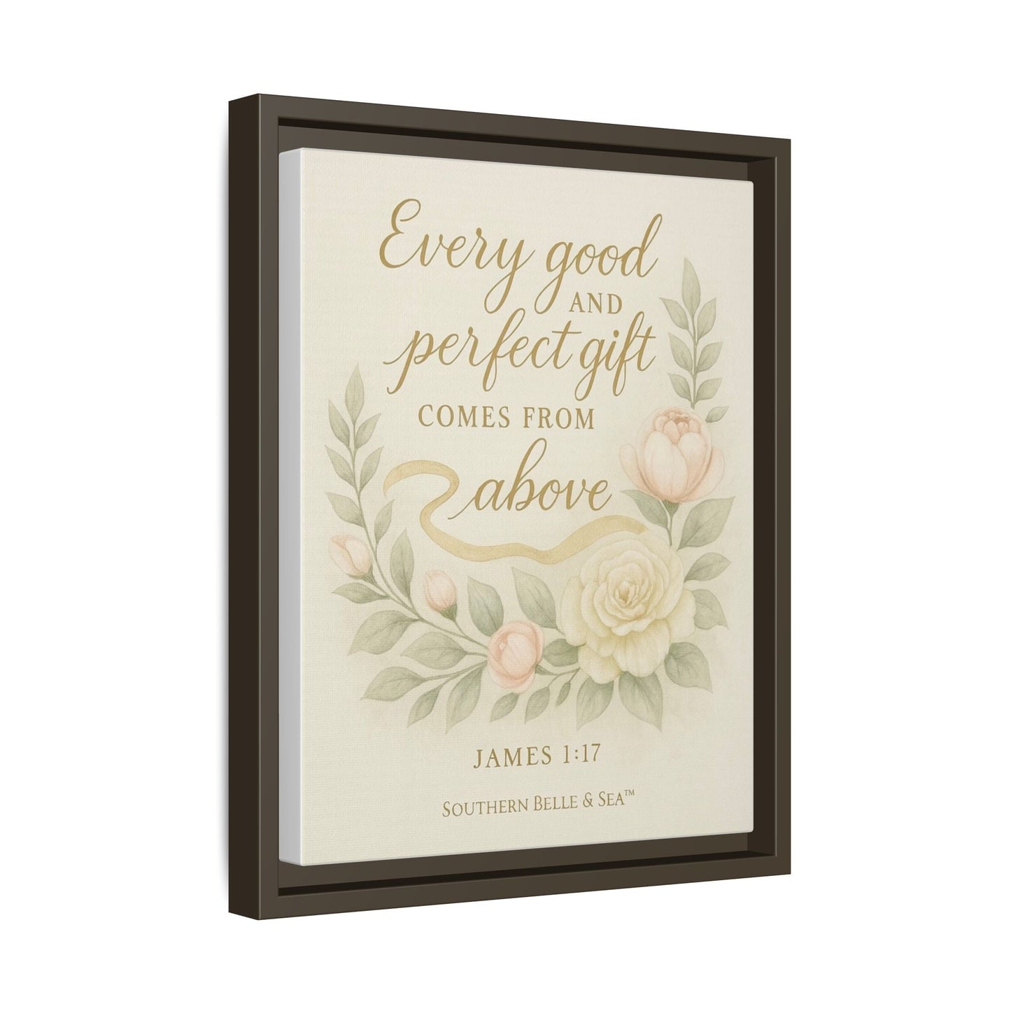 Every Good and Perfect Gift Framed Canvas — Scripture Wall Art | Southern Belle & Sea™ - Southern Belle & Sea