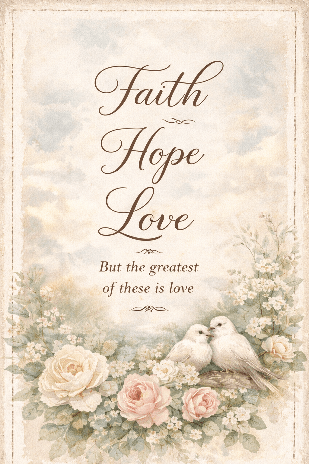 Faith Hope Love — 1 Corinthians 13 | Christian Printable Wall Art (Instant Download) - Southern Belle & Sea
