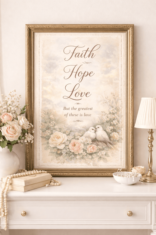 Faith Hope Love — 1 Corinthians 13 | Christian Printable Wall Art (Instant Download) - Southern Belle & Sea