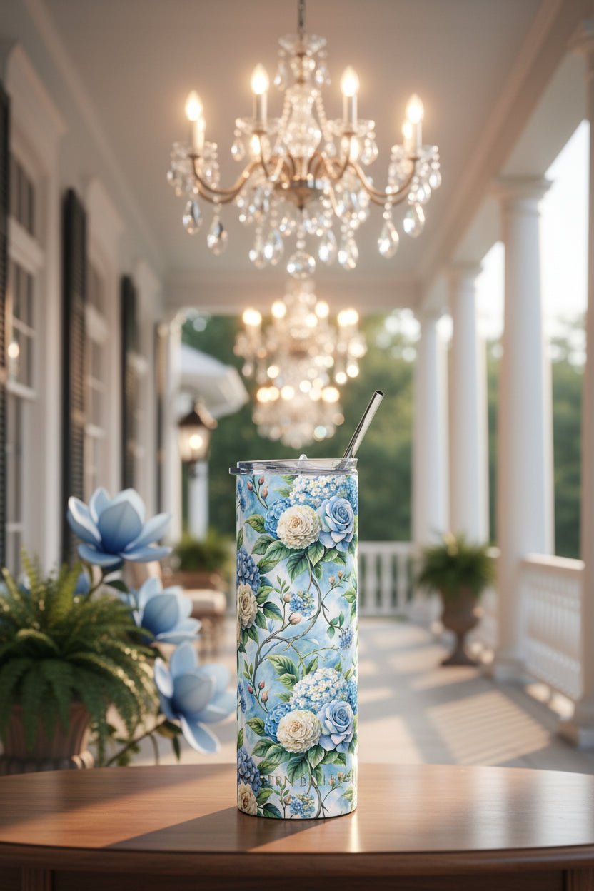 Faith in Bloom Stainless Steel Tumbler (20 oz) — Faith & Reflection Series | Southern Belle & Sea™ - Southern Belle & Sea
