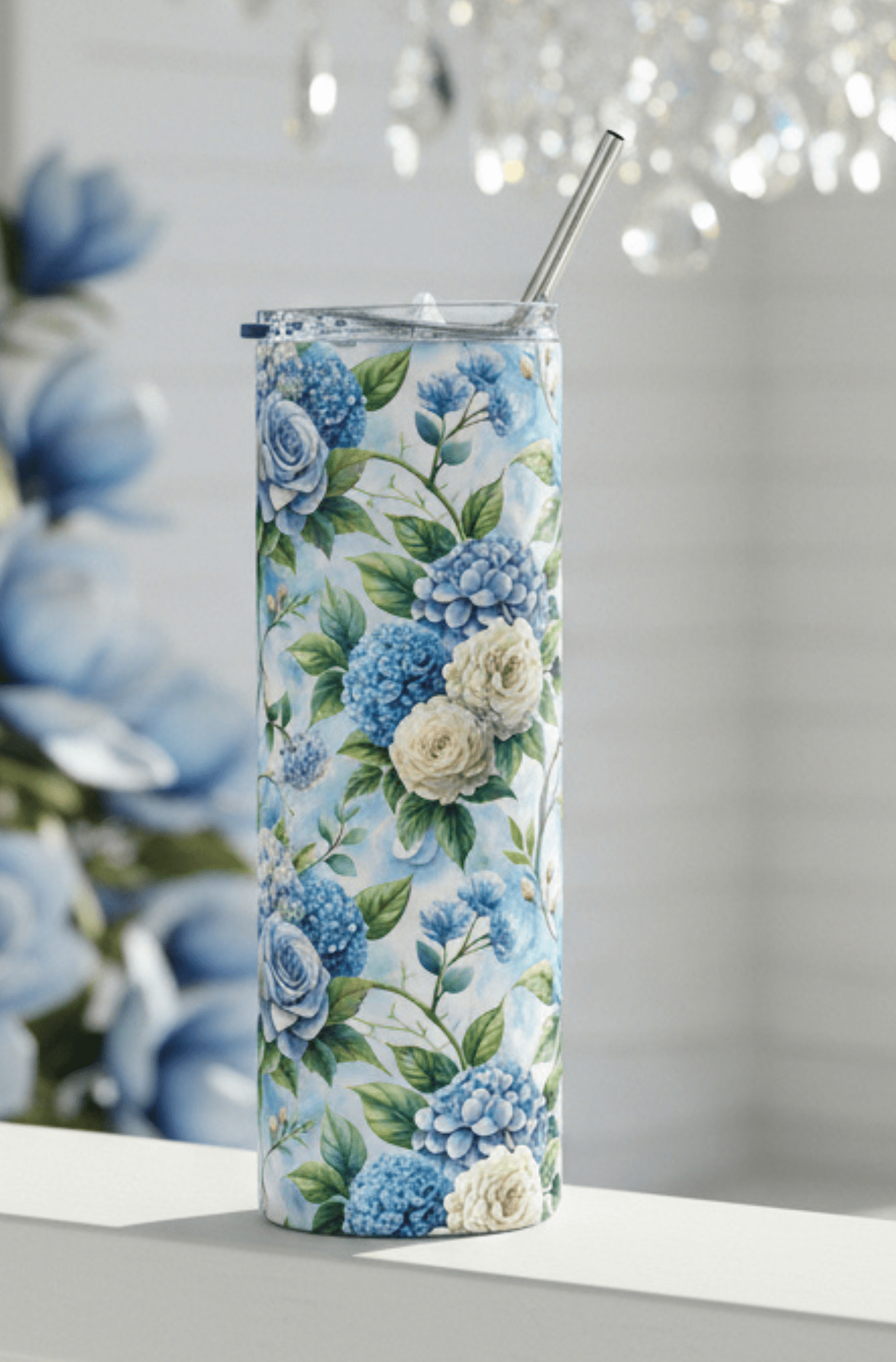 Faith in Bloom Stainless Steel Tumbler (20 oz) — Faith & Reflection Series | Southern Belle & Sea™ - Southern Belle & Sea