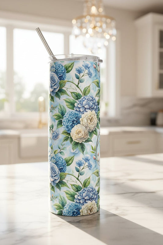 Faith in Bloom Stainless Steel Tumbler (20 oz) — Faith & Reflection Series | Southern Belle & Sea™ - Southern Belle & Sea