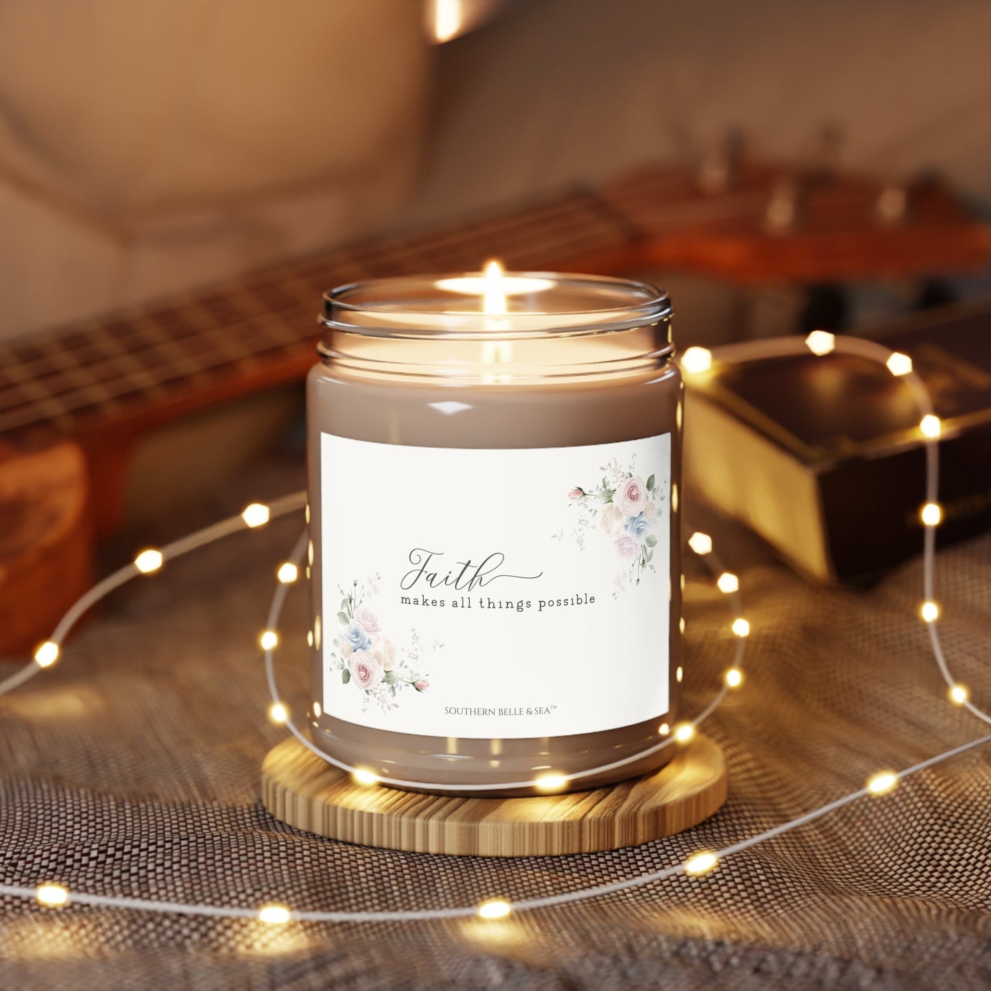 Faith Makes All Things Possible — 9oz Signature Soy Candle | Faith & Light Candle Collection | Southern Belle & Sea™ - Southern Belle & Sea