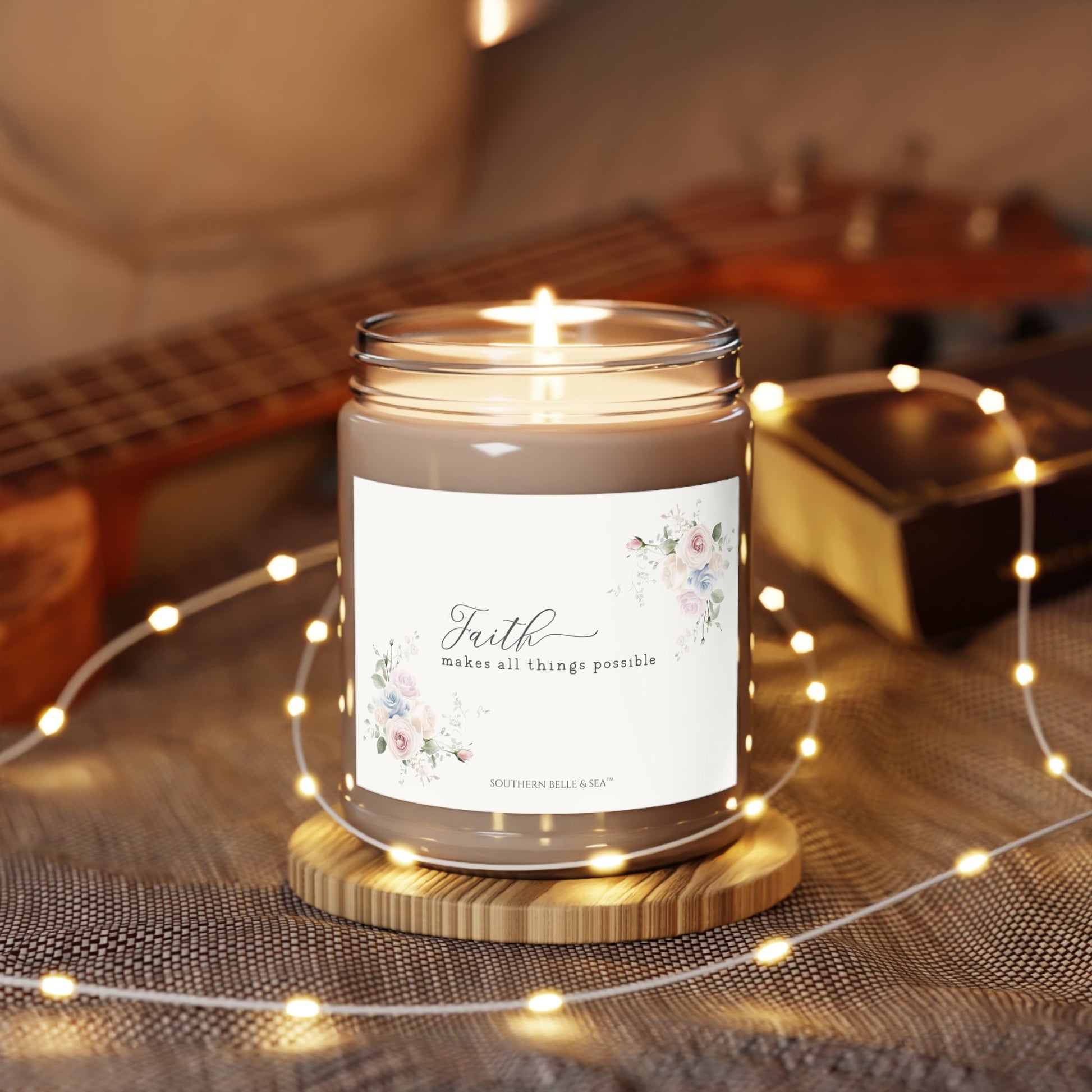 Faith Makes All Things Possible — 9oz Signature Soy Candle | Faith & Light Candle Collection | Southern Belle & Sea™ - Southern Belle & Sea