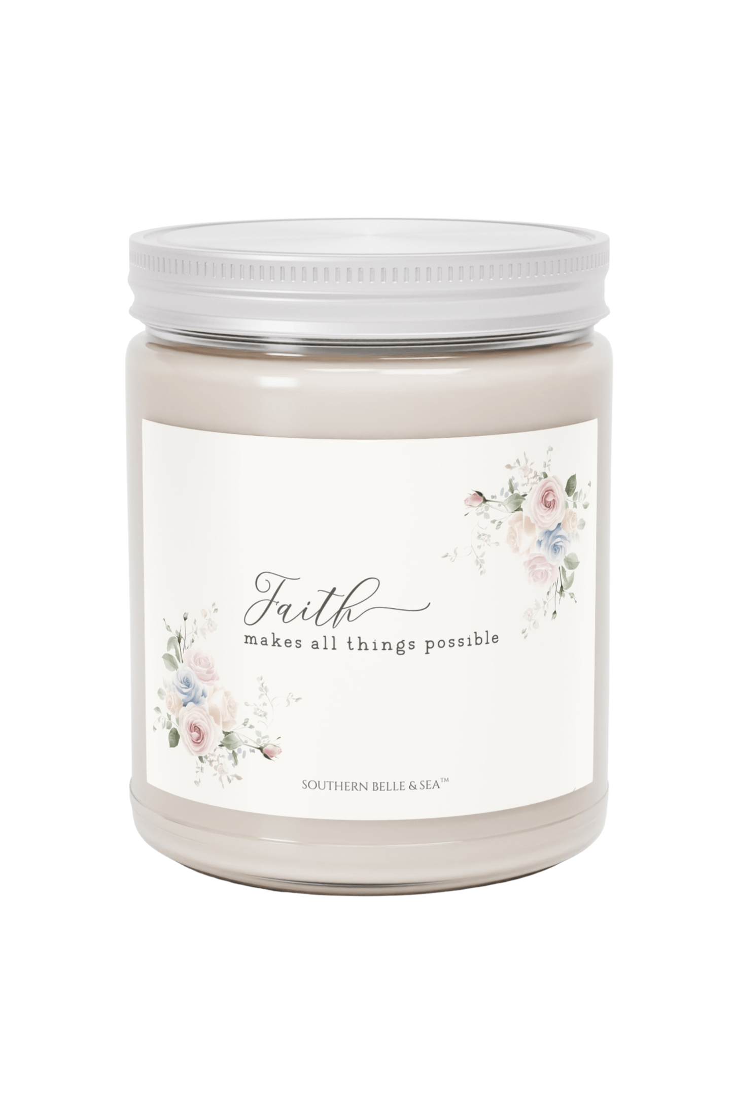 Faith Makes All Things Possible — 9oz Signature Soy Candle | Faith & Light Candle Collection | Southern Belle & Sea™ - Southern Belle & Sea