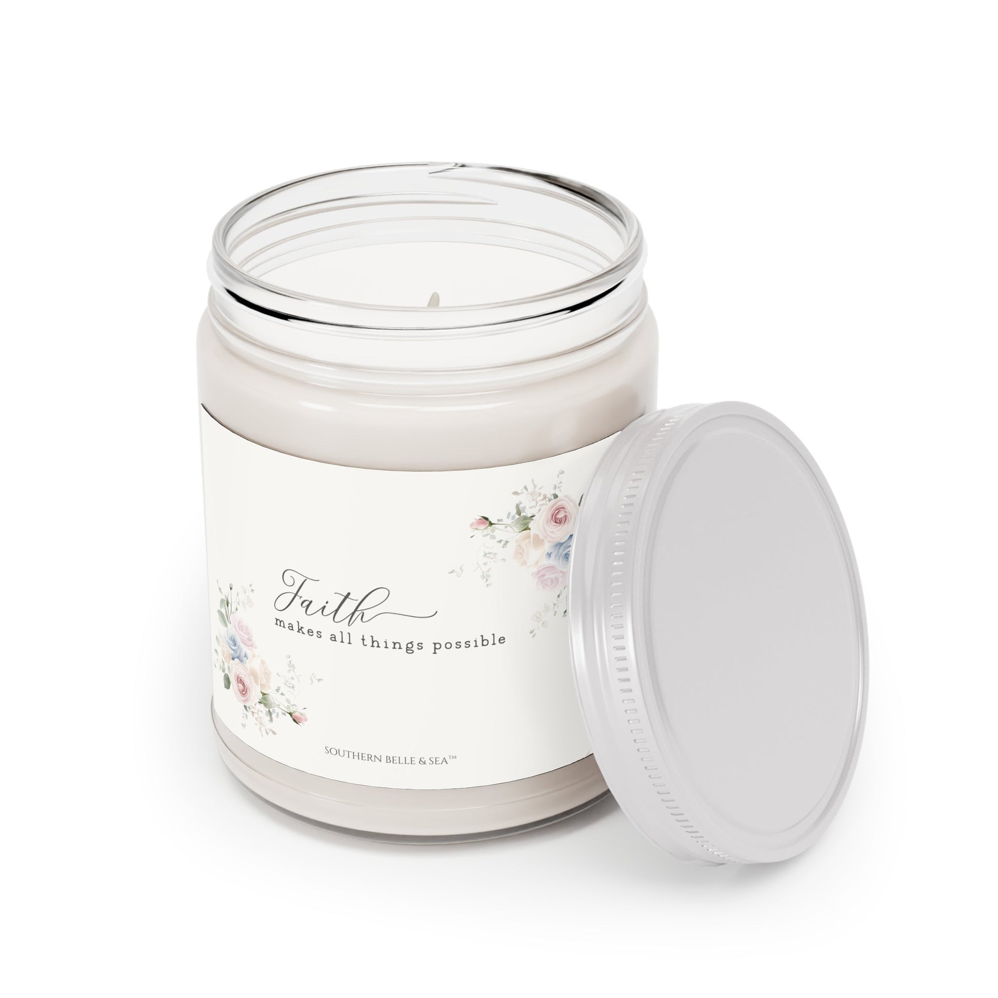 Faith Makes All Things Possible — 9oz Signature Soy Candle | Faith & Light Candle Collection | Southern Belle & Sea™ - Southern Belle & Sea