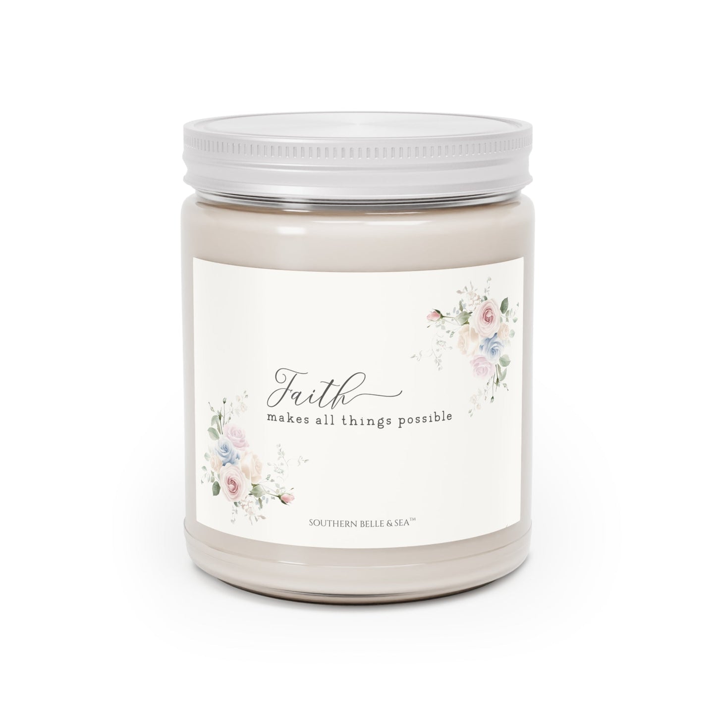 Faith Makes All Things Possible — 9oz Signature Soy Candle | Faith & Light Candle Collection | Southern Belle & Sea™ - Southern Belle & Sea