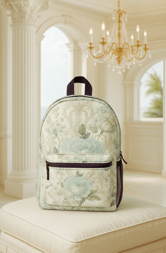Floral Elegance Backpack — Watercolor Roses | Southern Belle & Sea™ - Southern Belle & Sea