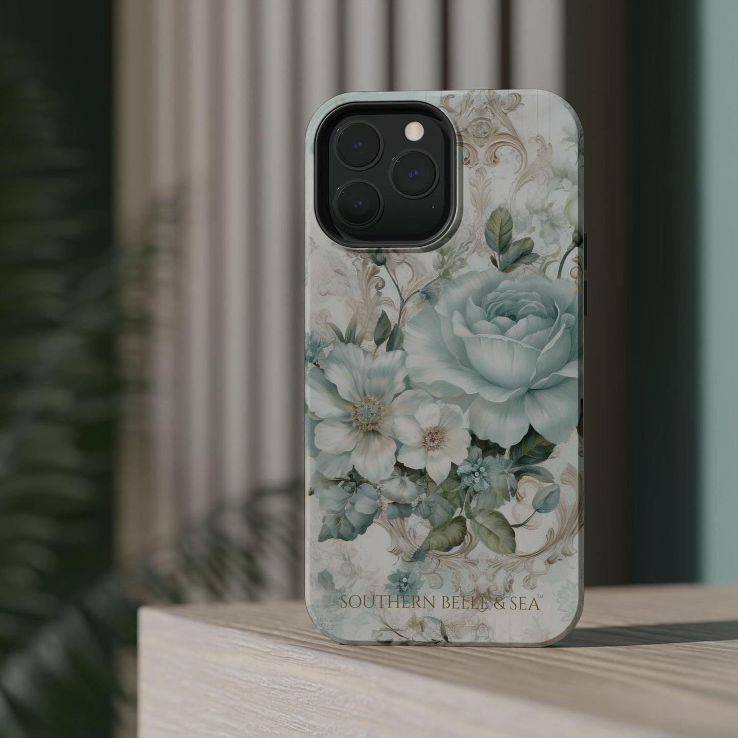 Floral Elegance iPhone Case — MagSafe Compatible Protective Phone Cover | Southern Belle & Sea™ - Southern Belle & Sea