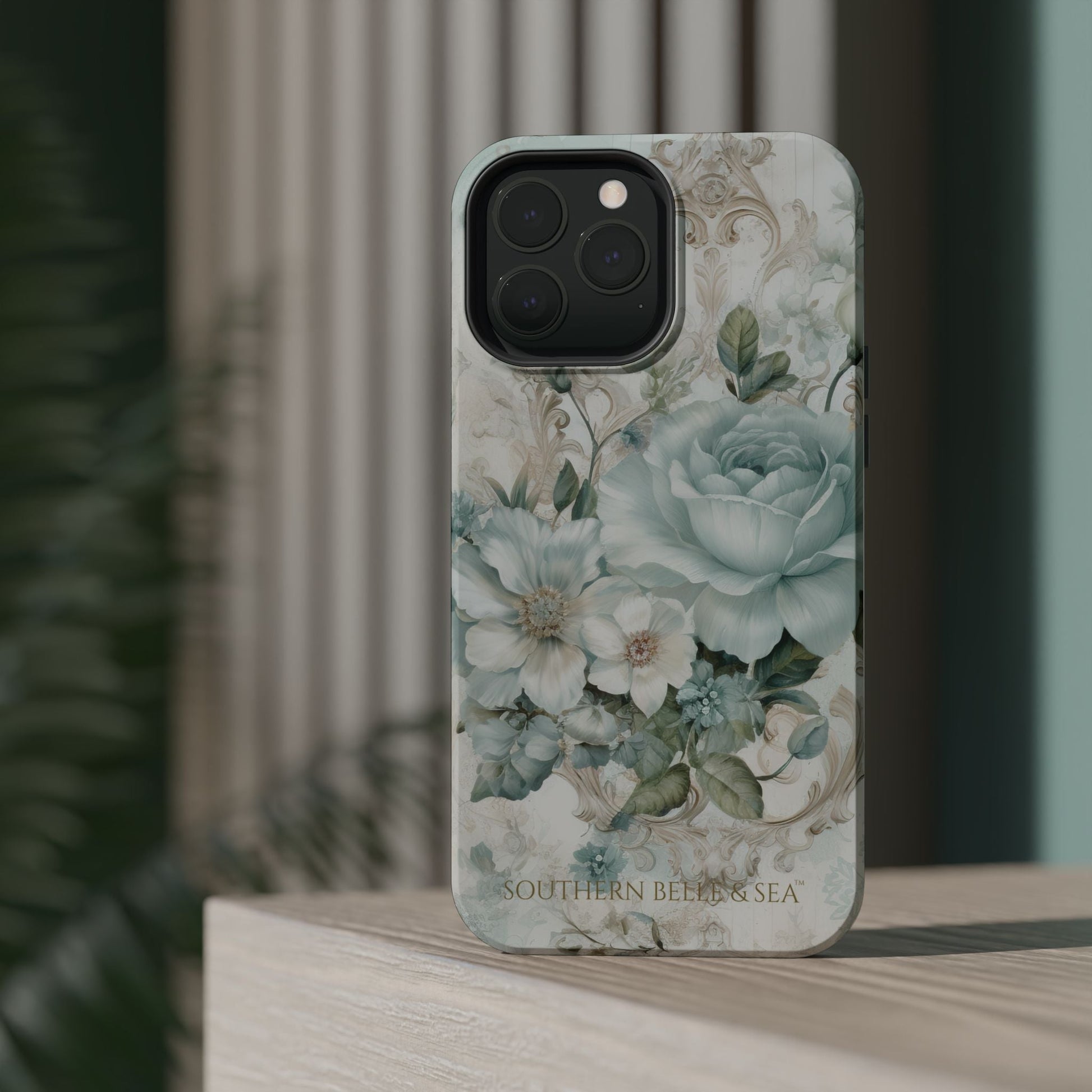 Floral Elegance iPhone Case — MagSafe Compatible Protective Phone Cover | Southern Belle & Sea™ - Southern Belle & Sea