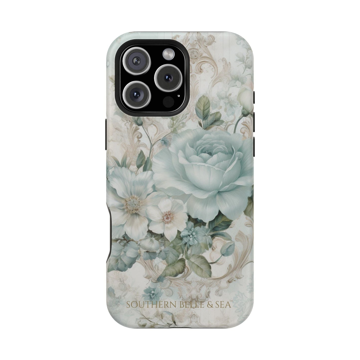Floral Elegance iPhone Case — MagSafe Compatible Protective Phone Cover | Southern Belle & Sea™ - Southern Belle & Sea
