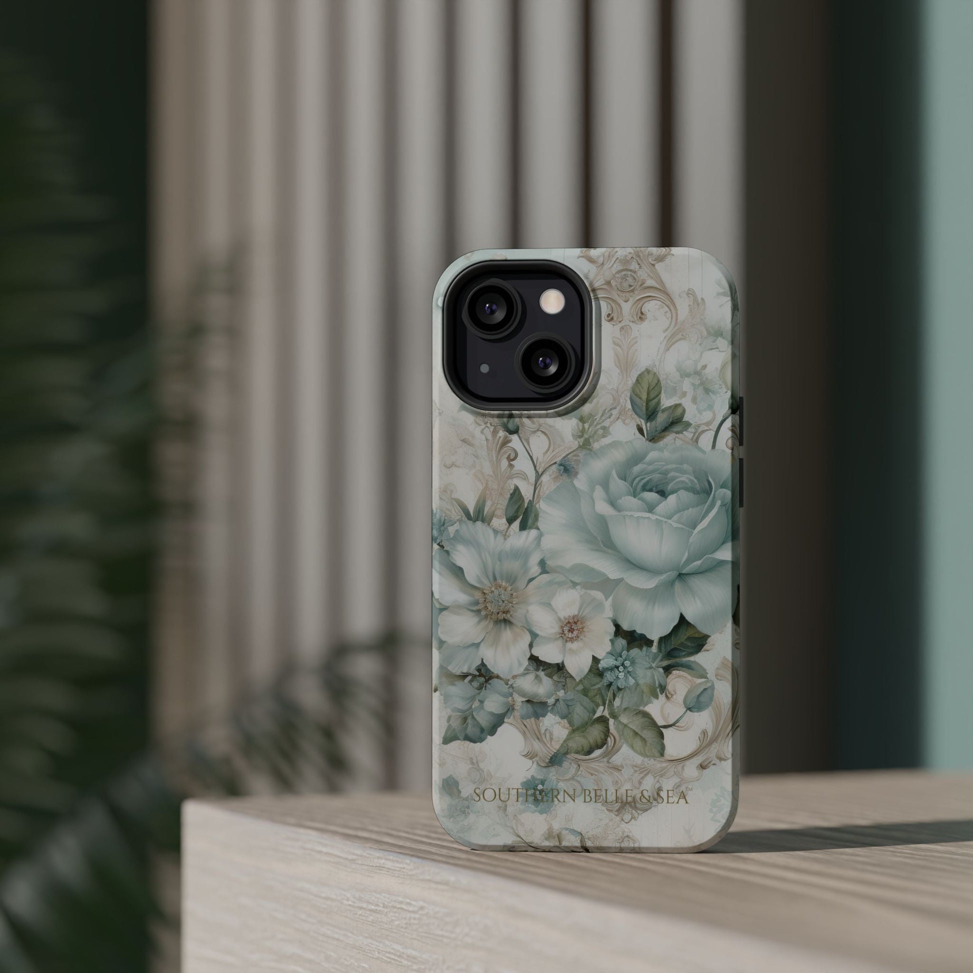 Floral Elegance iPhone Case — MagSafe Compatible Protective Phone Cover | Southern Belle & Sea™ - Southern Belle & Sea