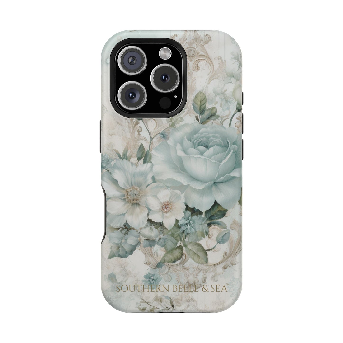 Floral Elegance iPhone Case — MagSafe Compatible Protective Phone Cover | Southern Belle & Sea™ - Southern Belle & Sea