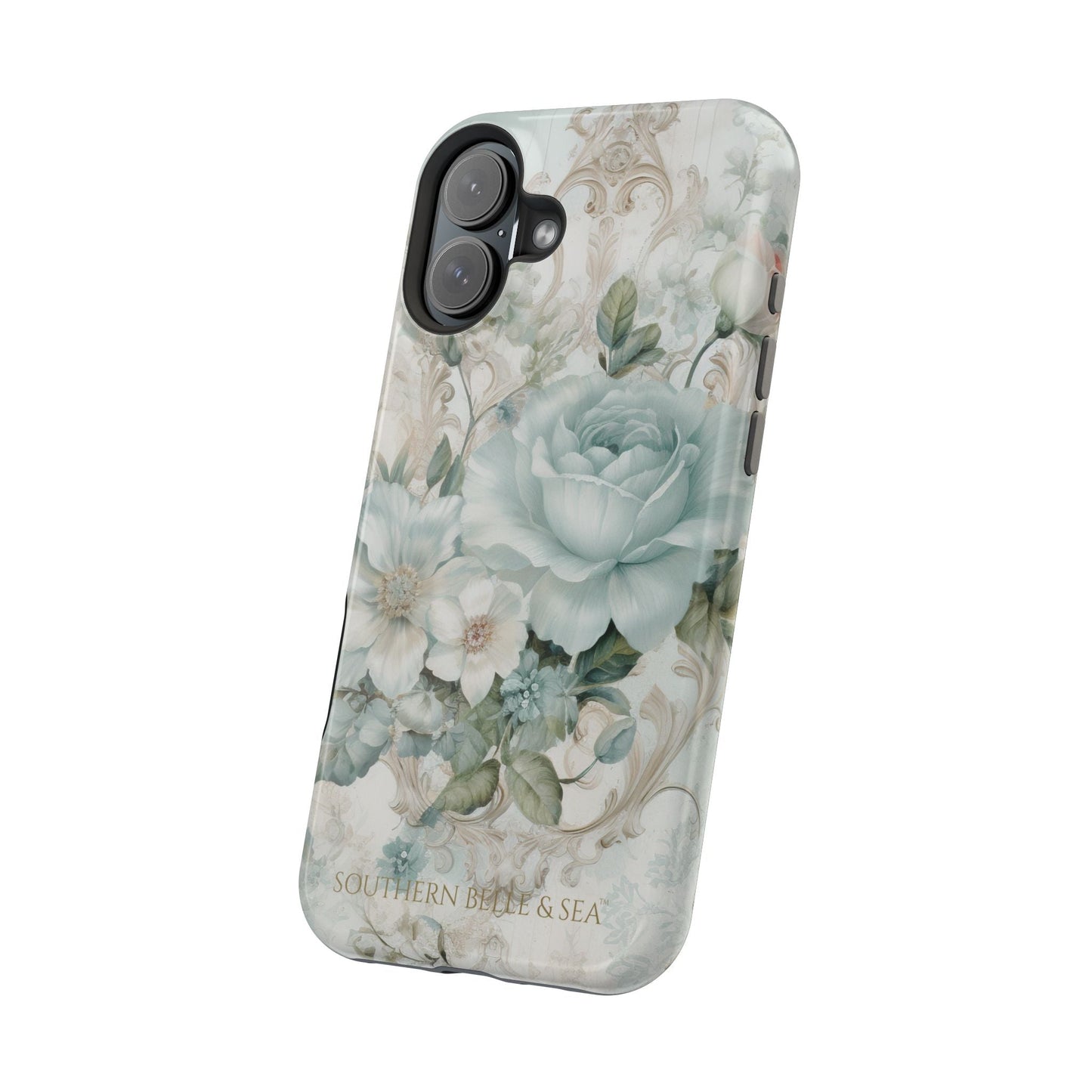 Floral Elegance iPhone Case — MagSafe Compatible Protective Phone Cover | Southern Belle & Sea™ - Southern Belle & Sea