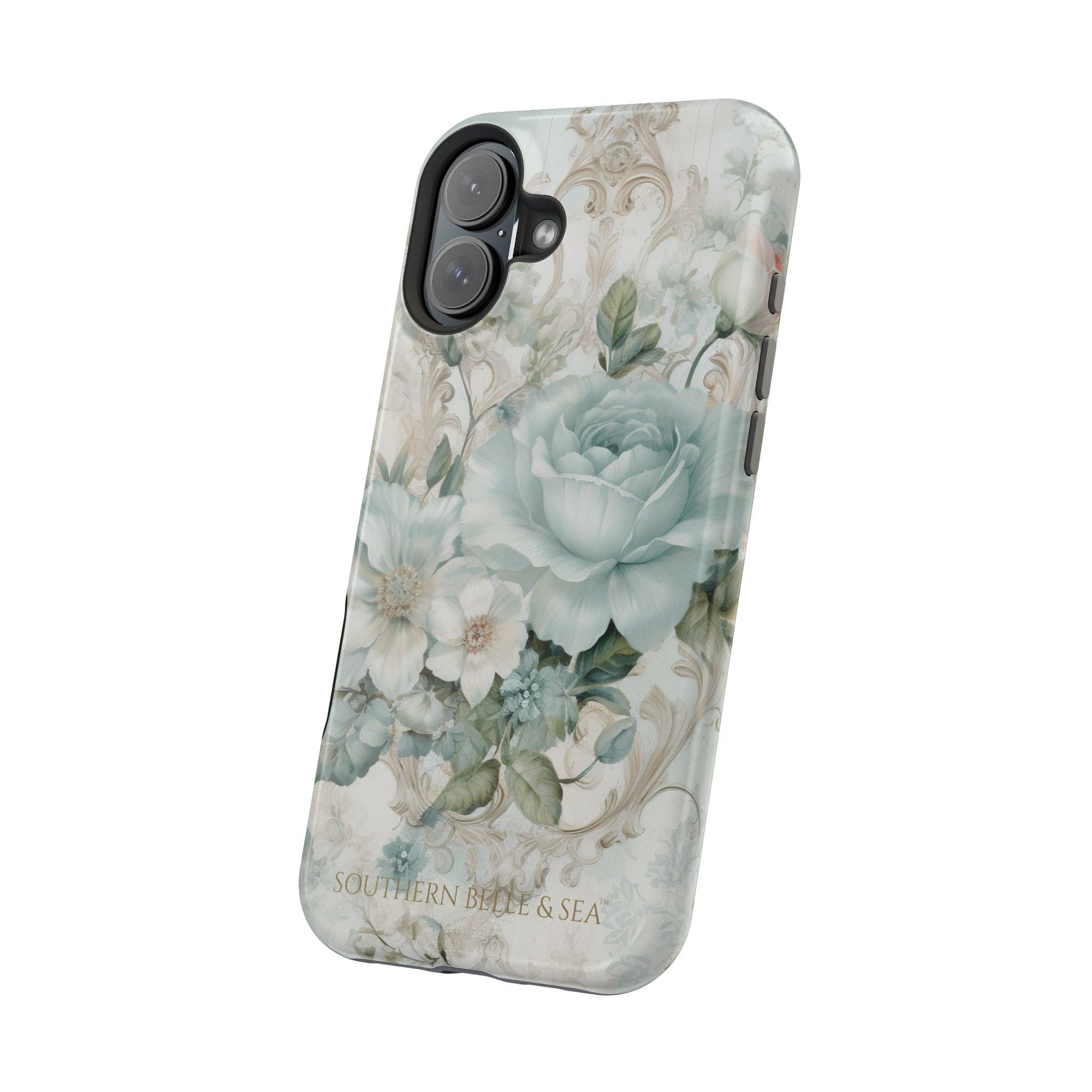 Floral Elegance iPhone Case — MagSafe Compatible Protective Phone Cover | Southern Belle & Sea™ - Southern Belle & Sea