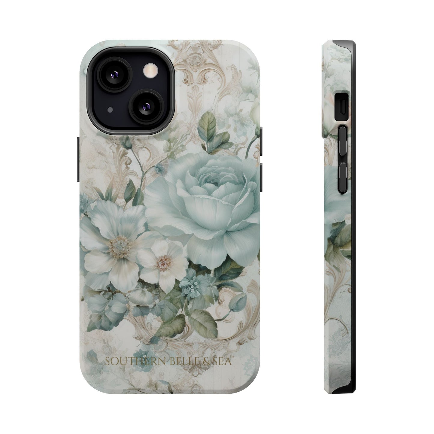 Floral Elegance iPhone Case — MagSafe Compatible Protective Phone Cover | Southern Belle & Sea™ - Southern Belle & Sea