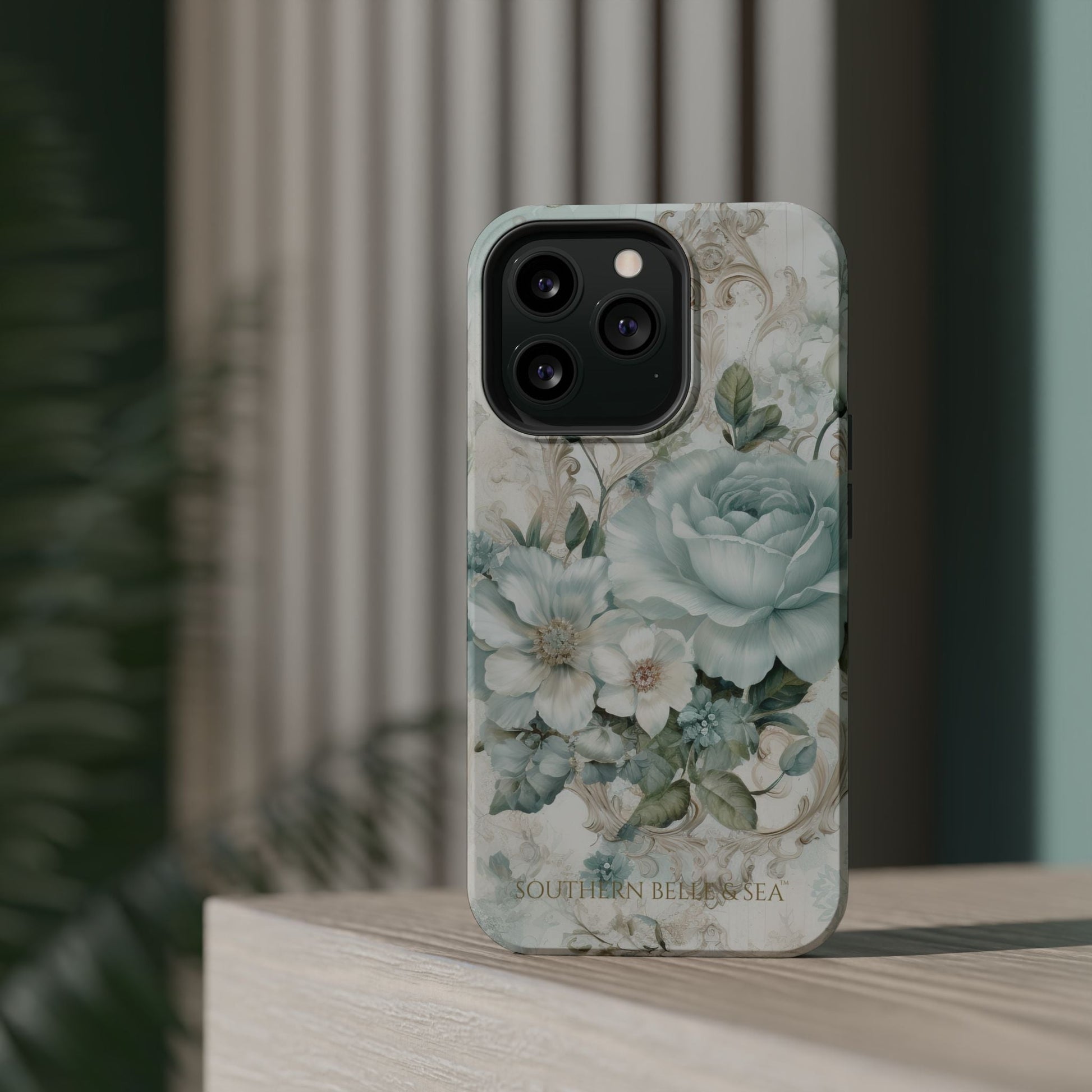 Floral Elegance iPhone Case — MagSafe Compatible Protective Phone Cover | Southern Belle & Sea™ - Southern Belle & Sea