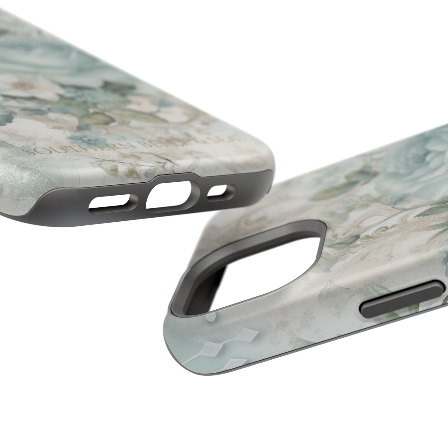 Floral Elegance iPhone Case — MagSafe Compatible Protective Phone Cover | Southern Belle & Sea™ - Southern Belle & Sea