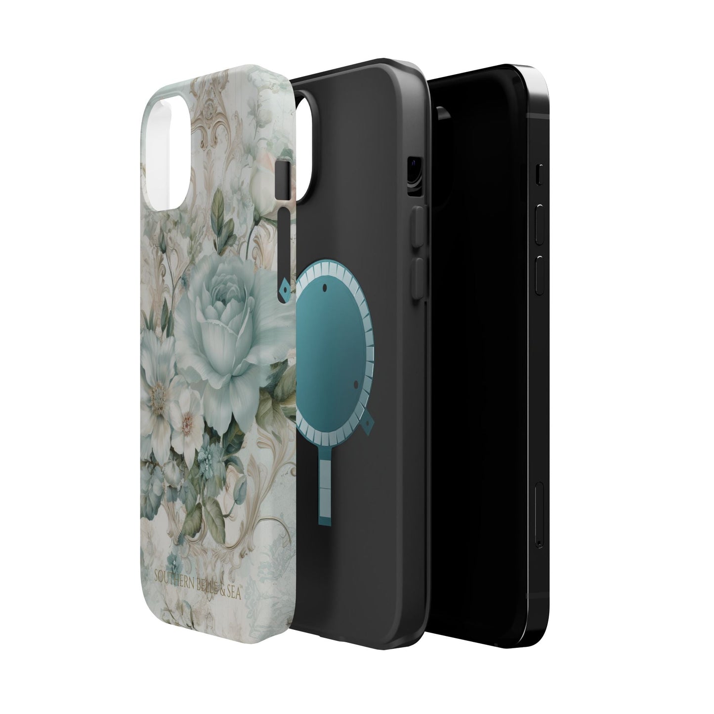 Floral Elegance iPhone Case — MagSafe Compatible Protective Phone Cover | Southern Belle & Sea™ - Southern Belle & Sea