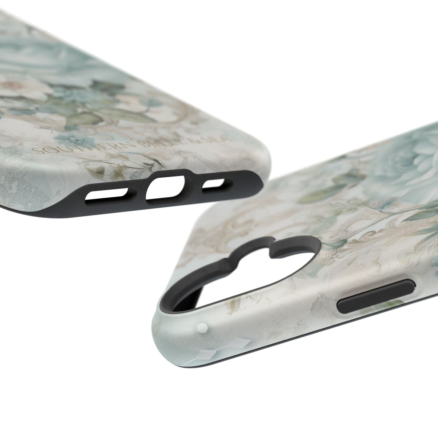 Floral Elegance iPhone Case — MagSafe Compatible Protective Phone Cover | Southern Belle & Sea™ - Southern Belle & Sea
