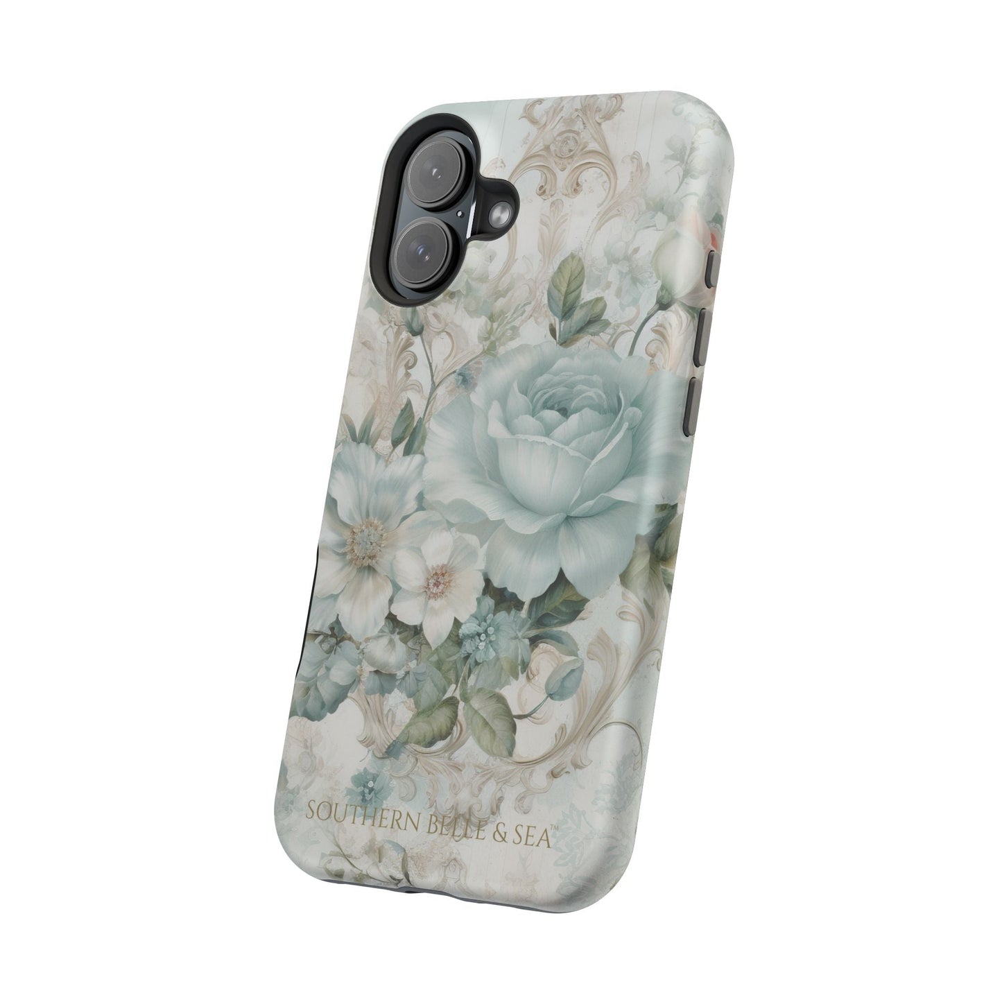 Floral Elegance iPhone Case — MagSafe Compatible Protective Phone Cover | Southern Belle & Sea™ - Southern Belle & Sea