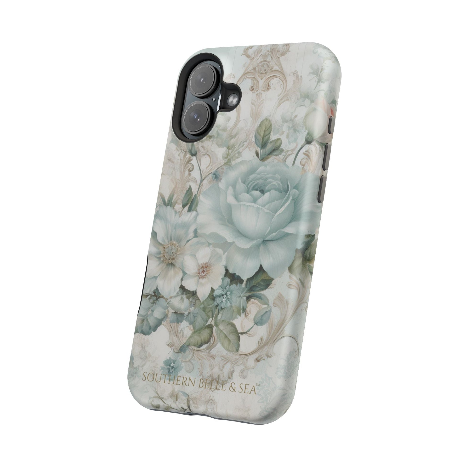 Floral Elegance iPhone Case — MagSafe Compatible Protective Phone Cover | Southern Belle & Sea™ - Southern Belle & Sea