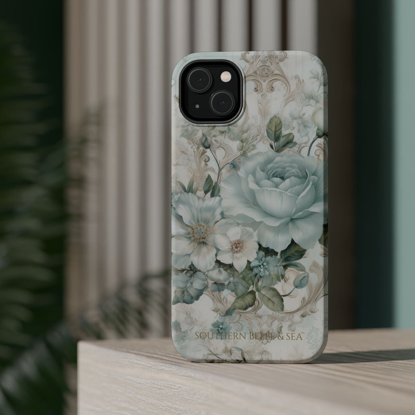 Floral Elegance iPhone Case — MagSafe Compatible Protective Phone Cover | Southern Belle & Sea™ - Southern Belle & Sea