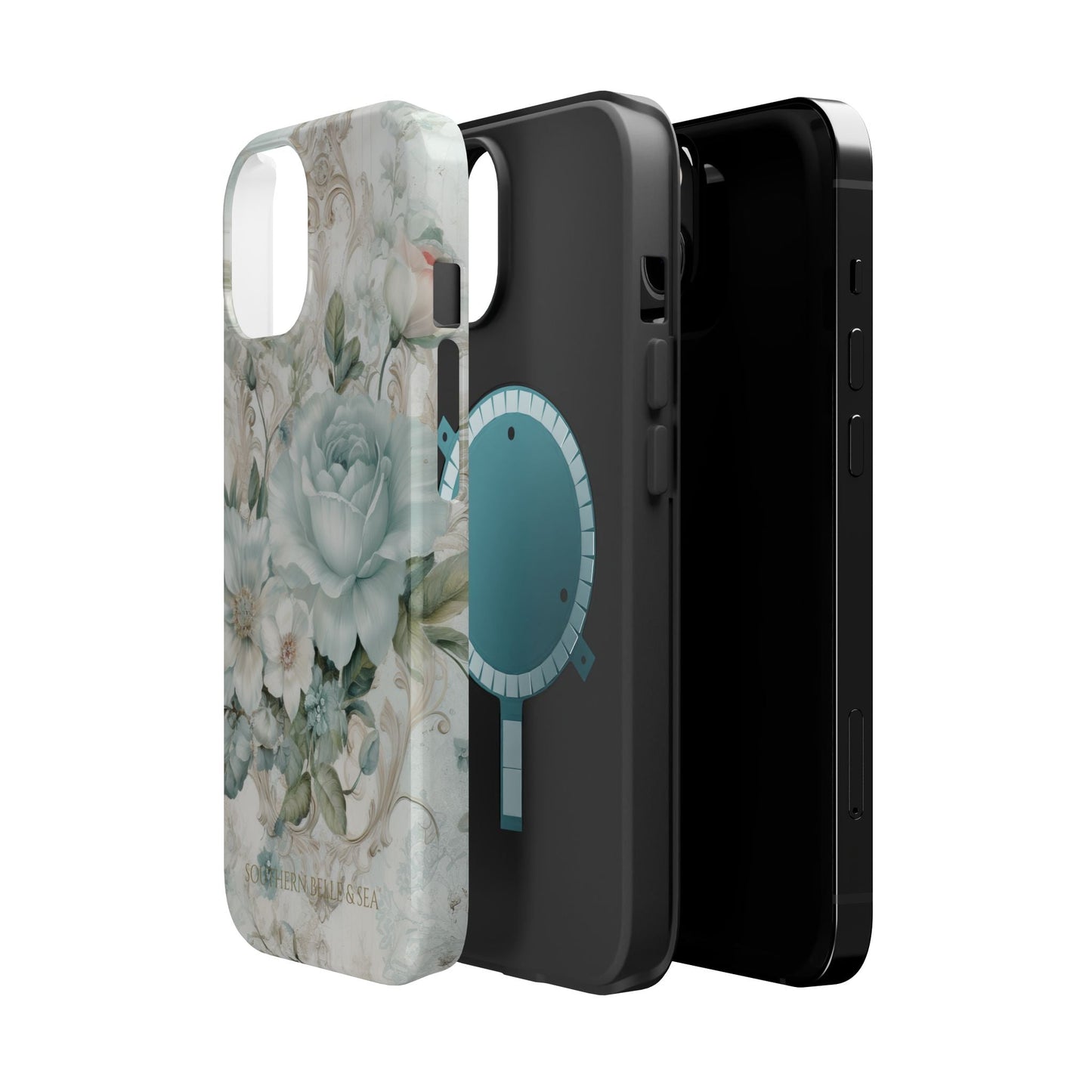 Floral Elegance iPhone Case — MagSafe Compatible Protective Phone Cover | Southern Belle & Sea™ - Southern Belle & Sea