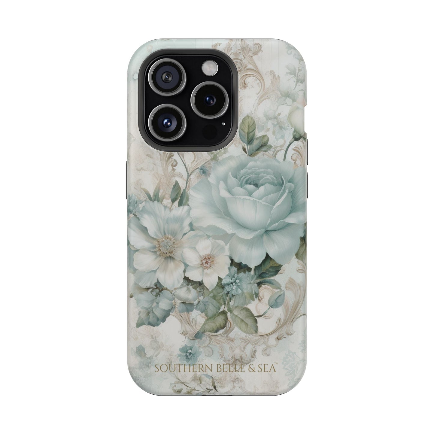 Floral Elegance iPhone Case — MagSafe Compatible Protective Phone Cover | Southern Belle & Sea™ - Southern Belle & Sea