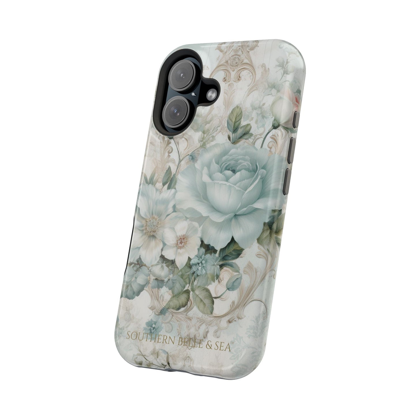Floral Elegance iPhone Case — MagSafe Compatible Protective Phone Cover | Southern Belle & Sea™ - Southern Belle & Sea
