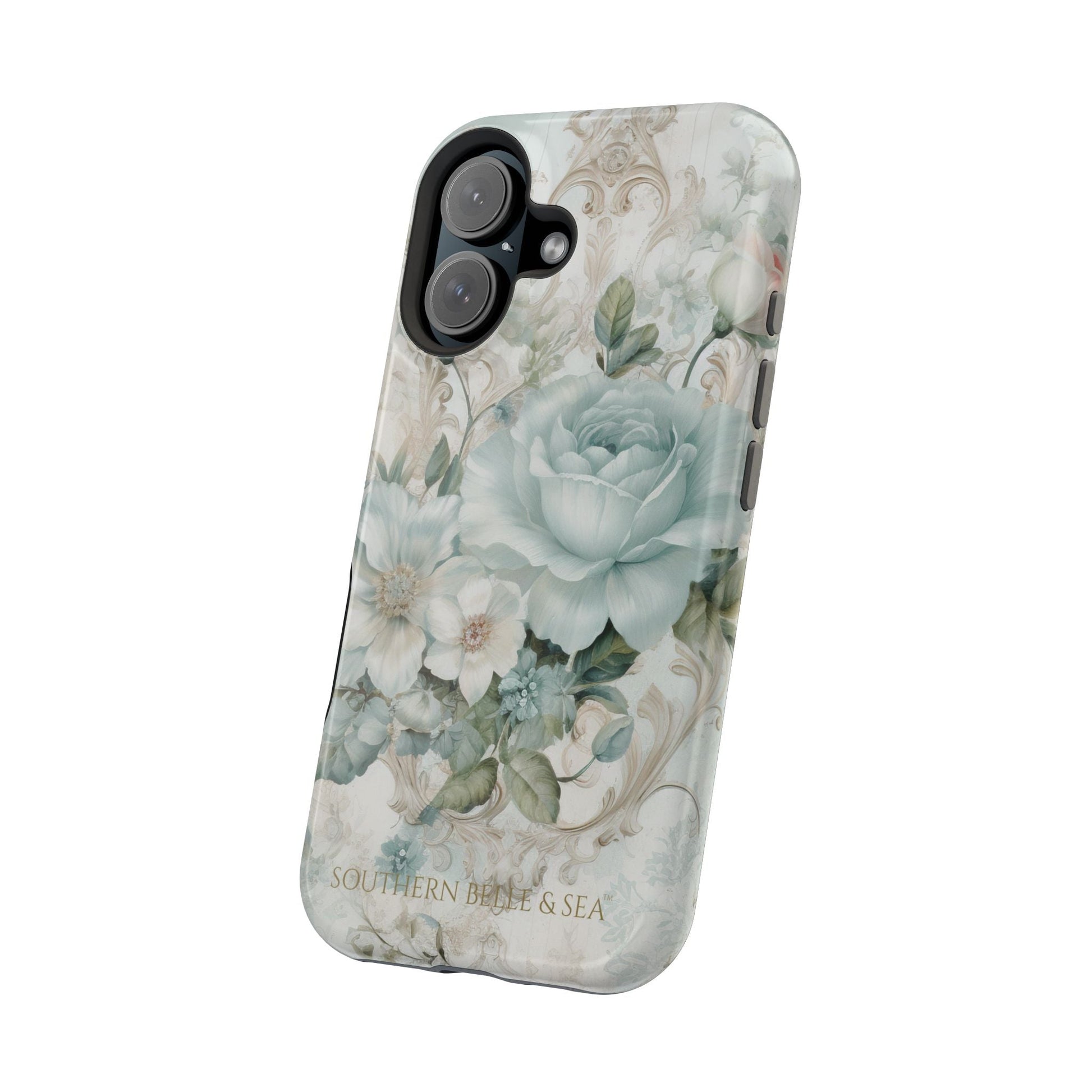 Floral Elegance iPhone Case — MagSafe Compatible Protective Phone Cover | Southern Belle & Sea™ - Southern Belle & Sea
