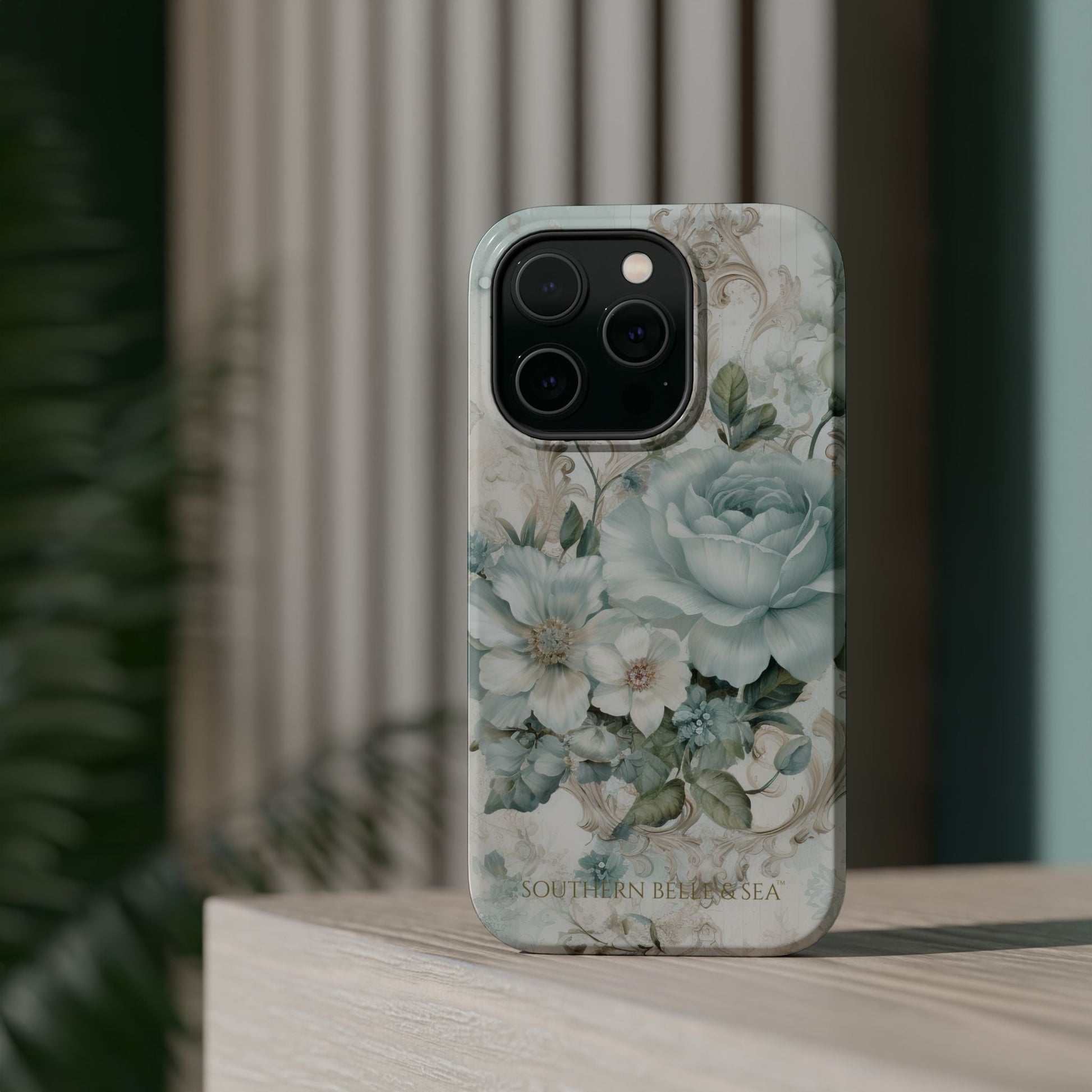 Floral Elegance iPhone Case — MagSafe Compatible Protective Phone Cover | Southern Belle & Sea™ - Southern Belle & Sea